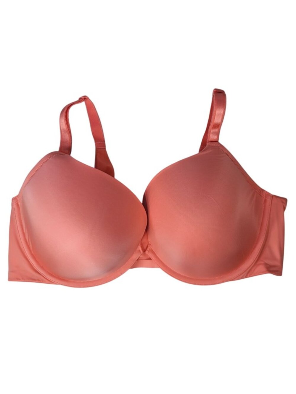 Torrid Curve Seamless T Shirt Bra Orange Neon 40DD Padded Adj Strap Underwire